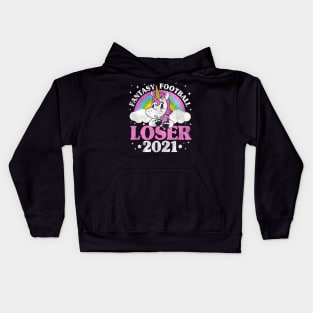 Fantasy Football Loser 2021 Outfit Unicorn Gift Kids Hoodie